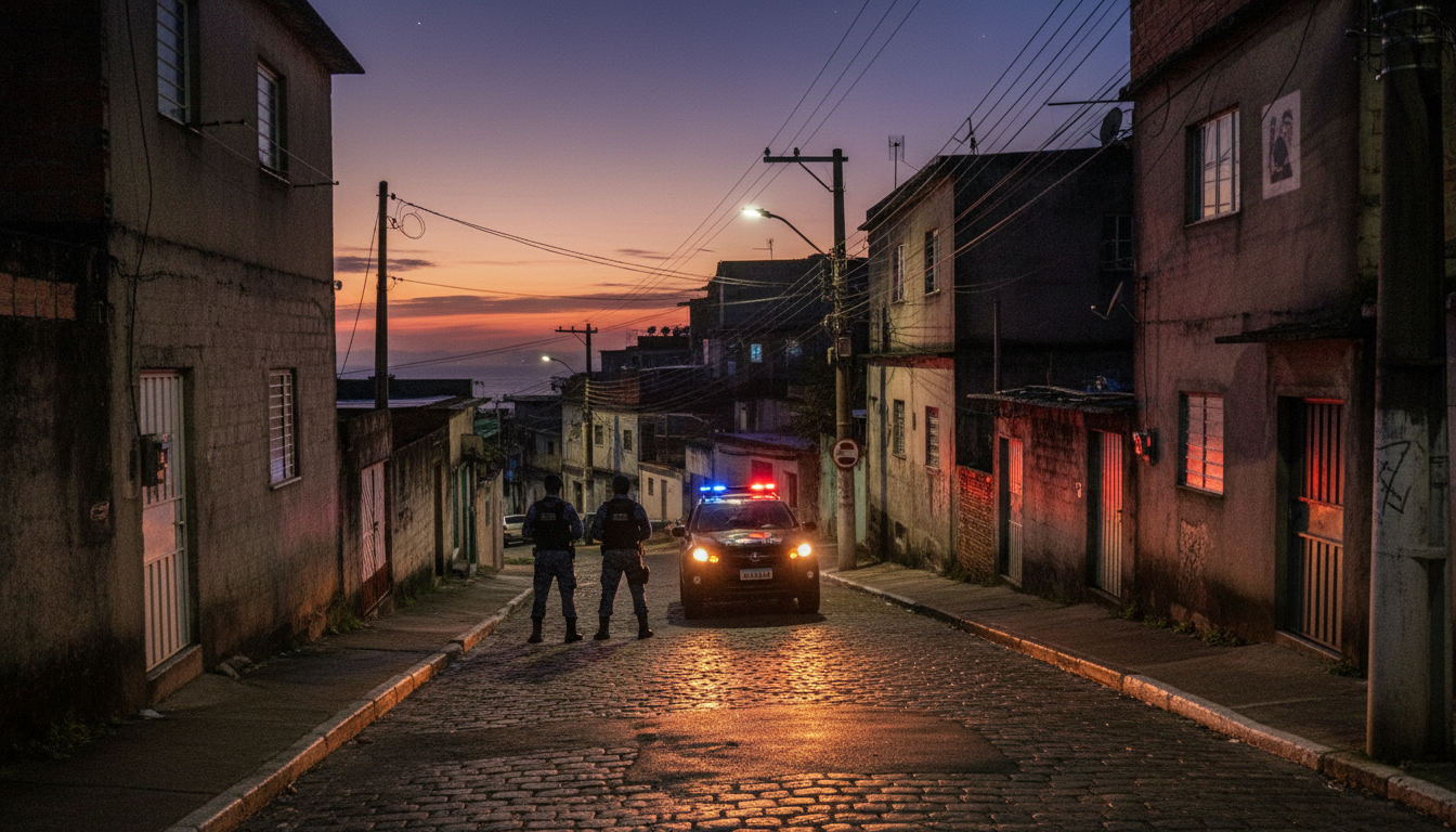 Viatura da Polícia Militar em rua de comunidade de São Gonçalo (imagem ilustrativa)