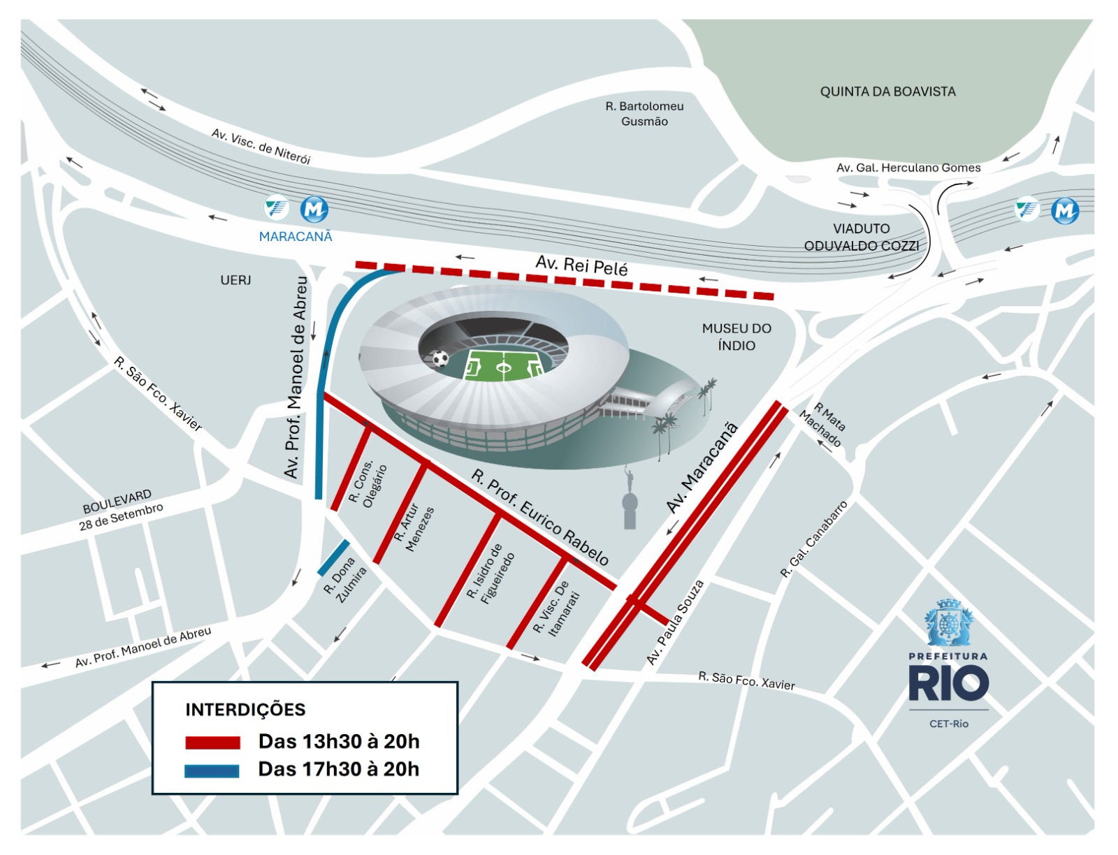 Operação de trânsito da CET-Rio no entorno do Maracanã