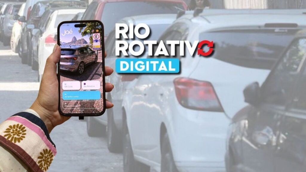 Material de divulgação do Rio Rotativo Digital, estacionamento pago pelo aplicativo Jaé